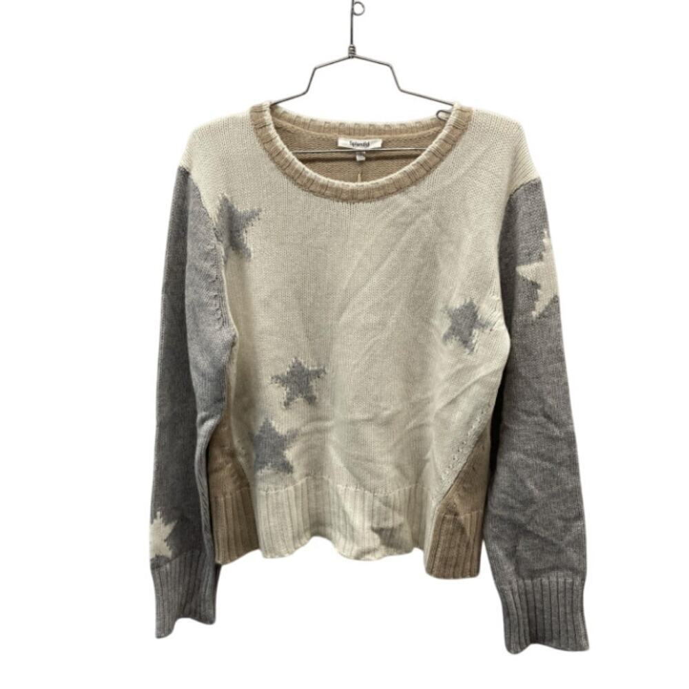 Splendid Star Cashmere Blend Colorblock Sweater L NWT